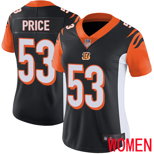 Cincinnati Bengals Limited Black Women Billy Price Home Jersey NFL Footballl #53 Vapor Untouchable->youth nfl jersey->Youth Jersey